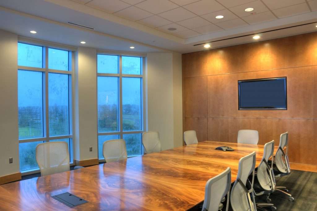 LED works in this office space